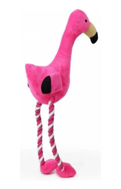 JUGUETE PARA MASCOTA DE PELUCHE CON CUERDA DE 48 CM EN FORMA DE FLAMENCO - 5