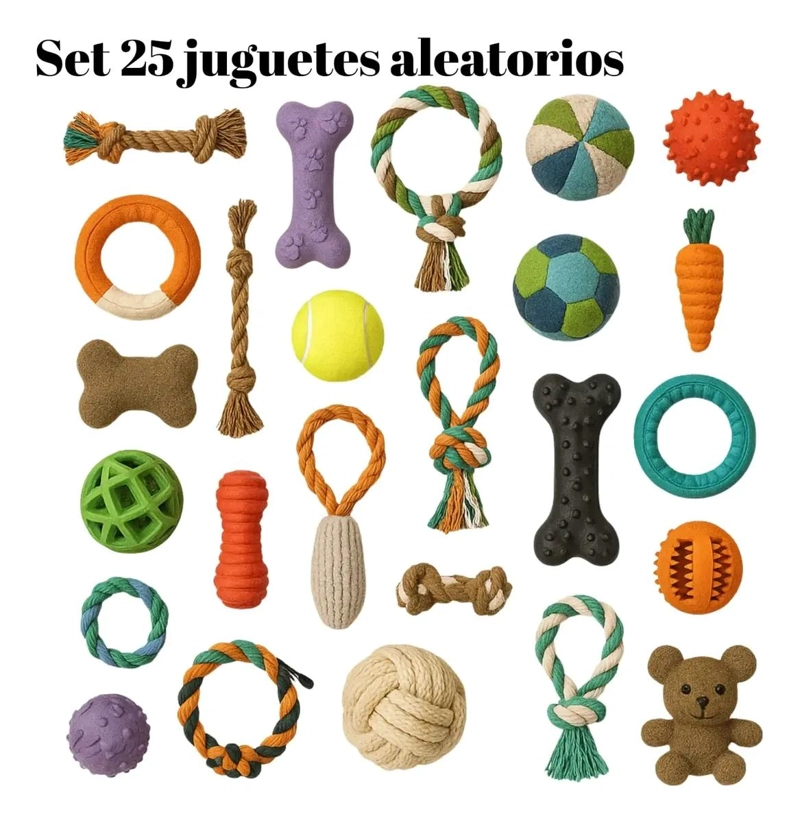 SET DE 25 JUGUETES VARIADOS PARA PERROS Y GATOS MASCOTAS - 4