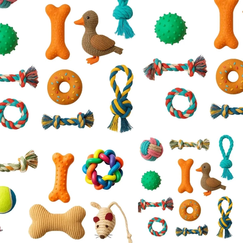 SET DE 25 JUGUETES VARIADOS PARA PERROS Y GATOS MASCOTAS - 5