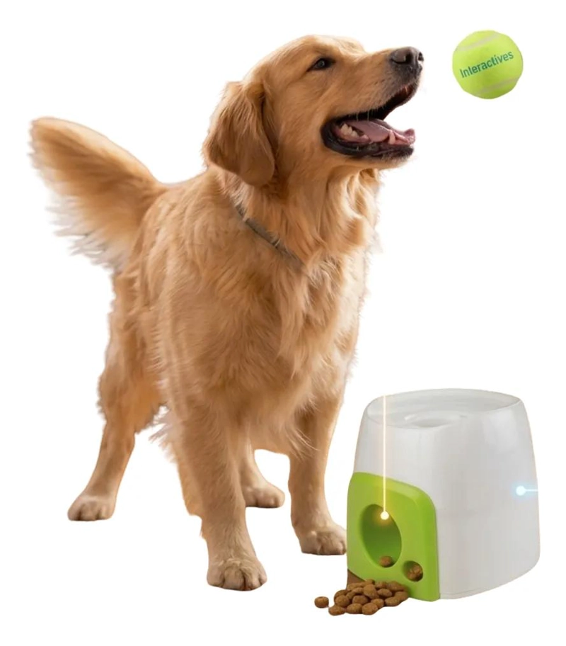 LANZADOR AUTOMATICO DE PELOTA CON DISPENSADOR DE PREMIOS PARA MASCOTAS - 4