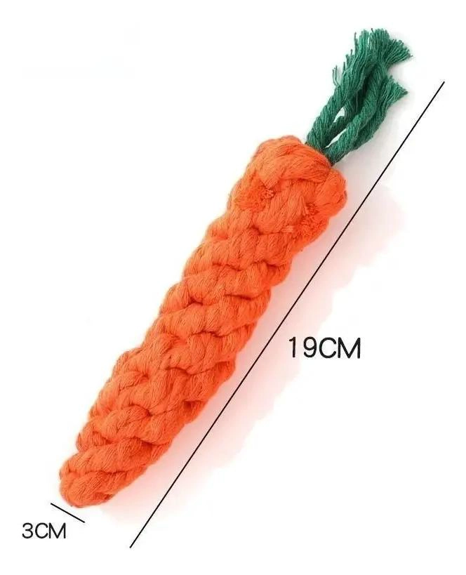 JUGUETE PARA PERRO EN FORMA DE ZANAHORIA CON NUDO PARA MASTICAR - 2