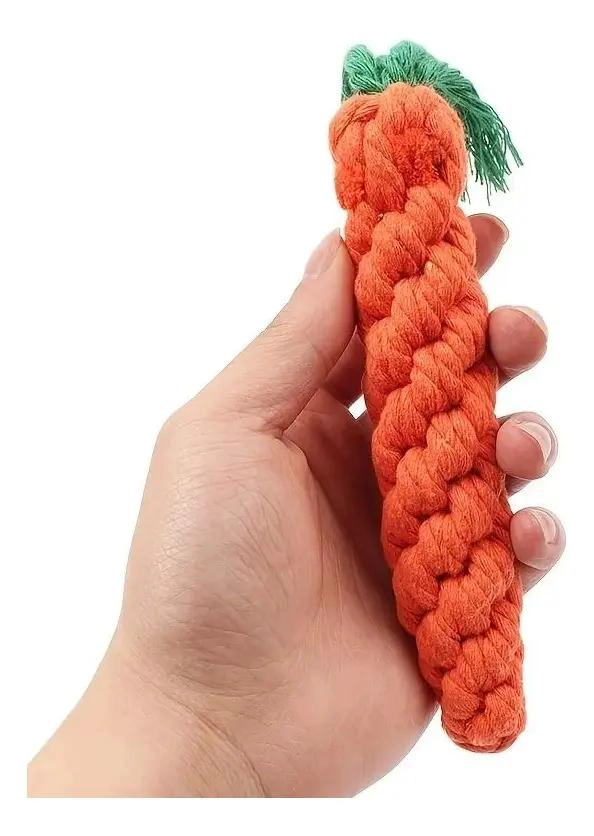 JUGUETE PARA PERRO EN FORMA DE ZANAHORIA CON NUDO PARA MASTICAR - 3