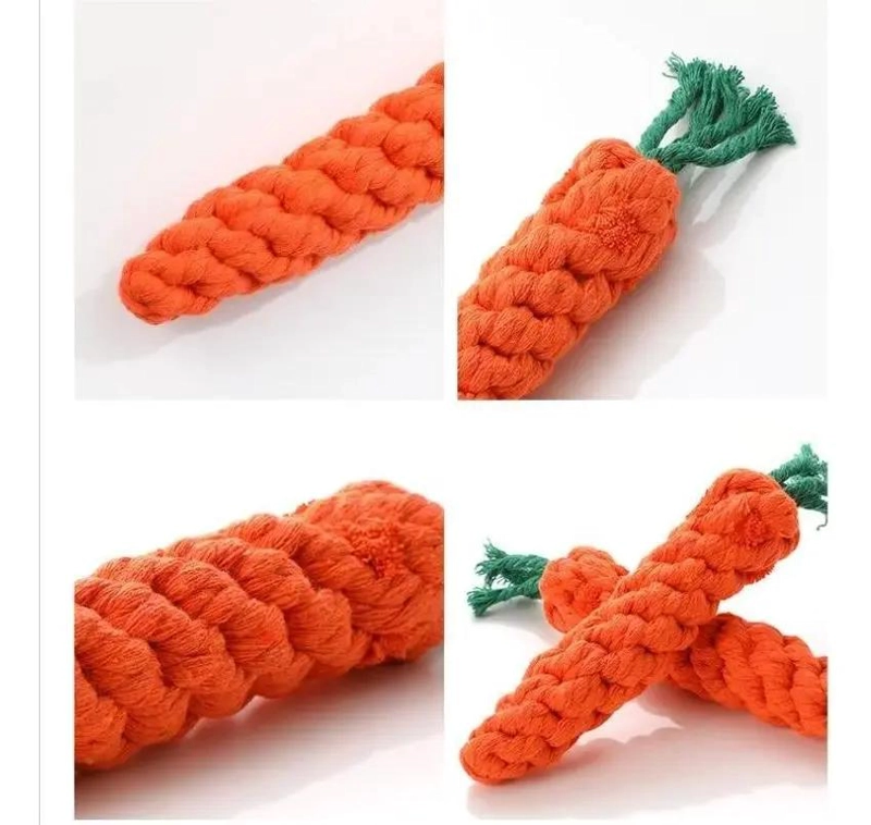 JUGUETE PARA PERRO EN FORMA DE ZANAHORIA CON NUDO PARA MASTICAR - 4