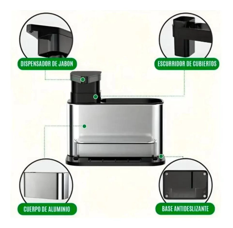 SET ORGANIZADOR DE COCINA ACERO INOXIDABLE PARA LAVAPLATOS - 5