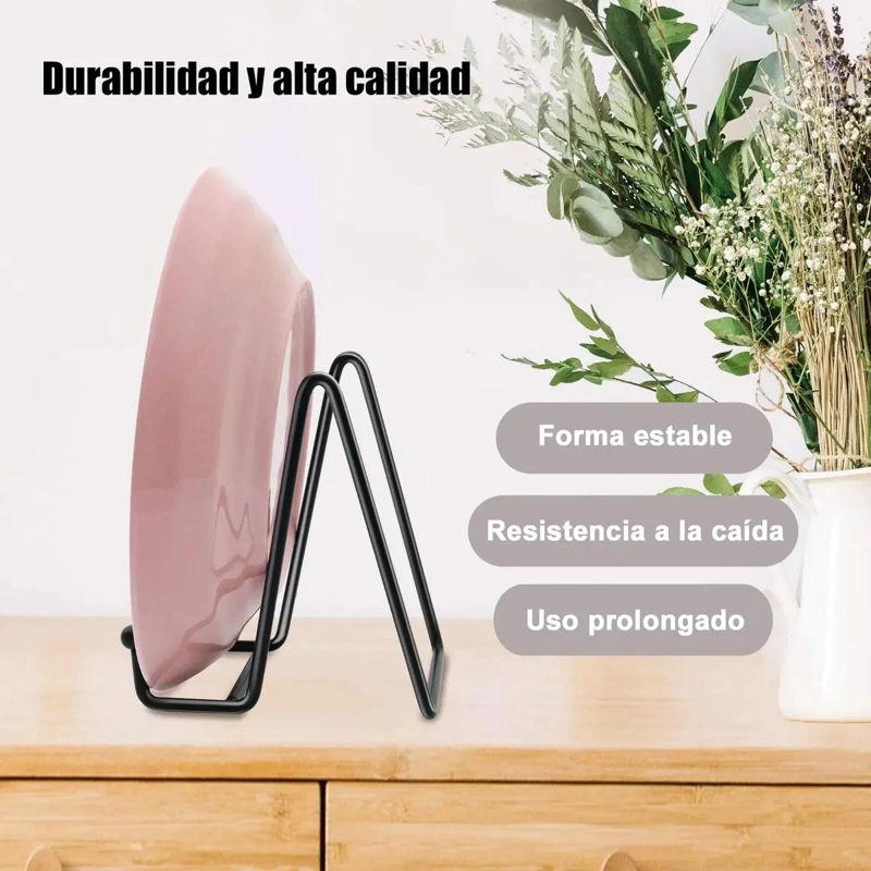 SOPORTE MULTIUSO METALICO PARA EXHIBICION DE PLATOS DECORATIVOS 3 PIEZAS - 4