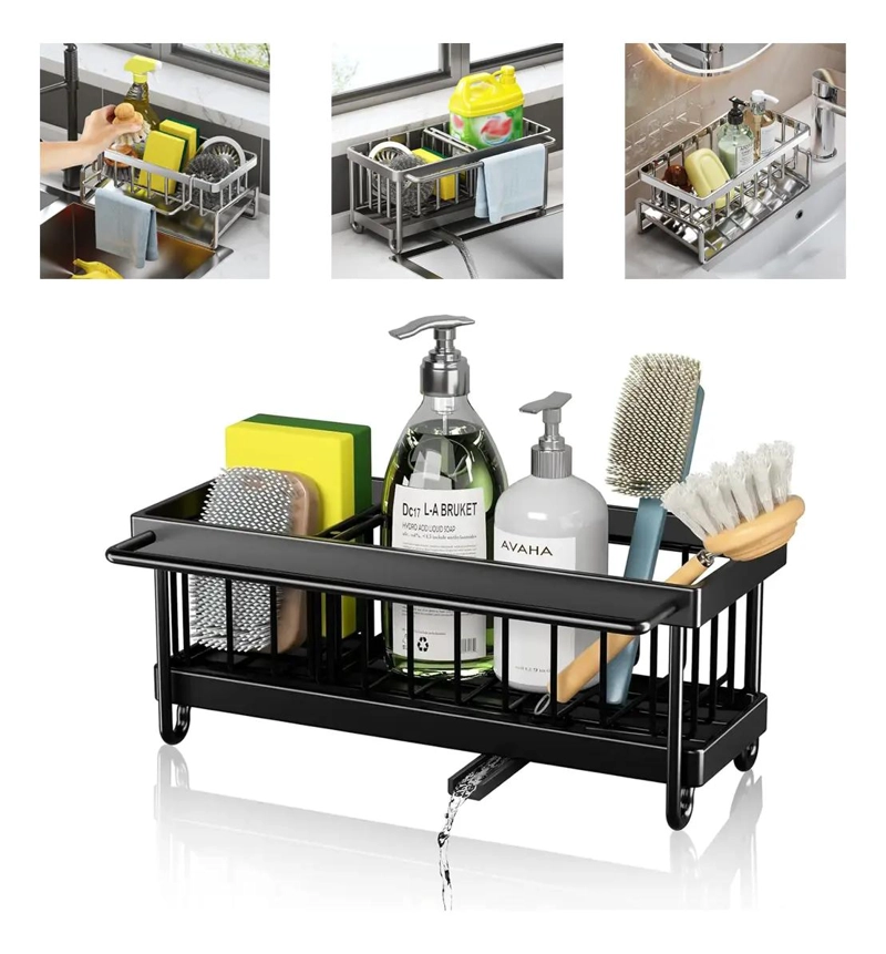 ORGANIZADOR DE COCINA PORTA ESPONJA CON ESCURRIDOR PARA LAVAPLATOS - 1