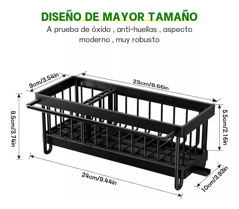 ORGANIZADOR DE COCINA PORTA ESPONJA CON ESCURRIDOR PARA LAVAPLATOS - 3