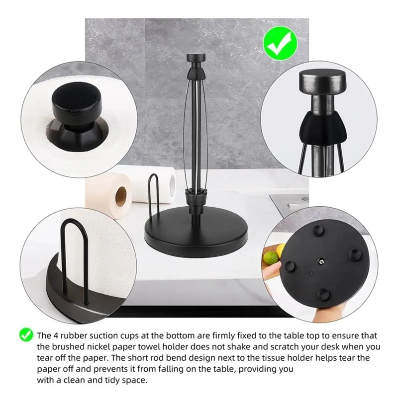 SOPORTE PARA TOALLAS DE PAPEL CON TRINQUETE PARA COCINA RESISTENTE - 2