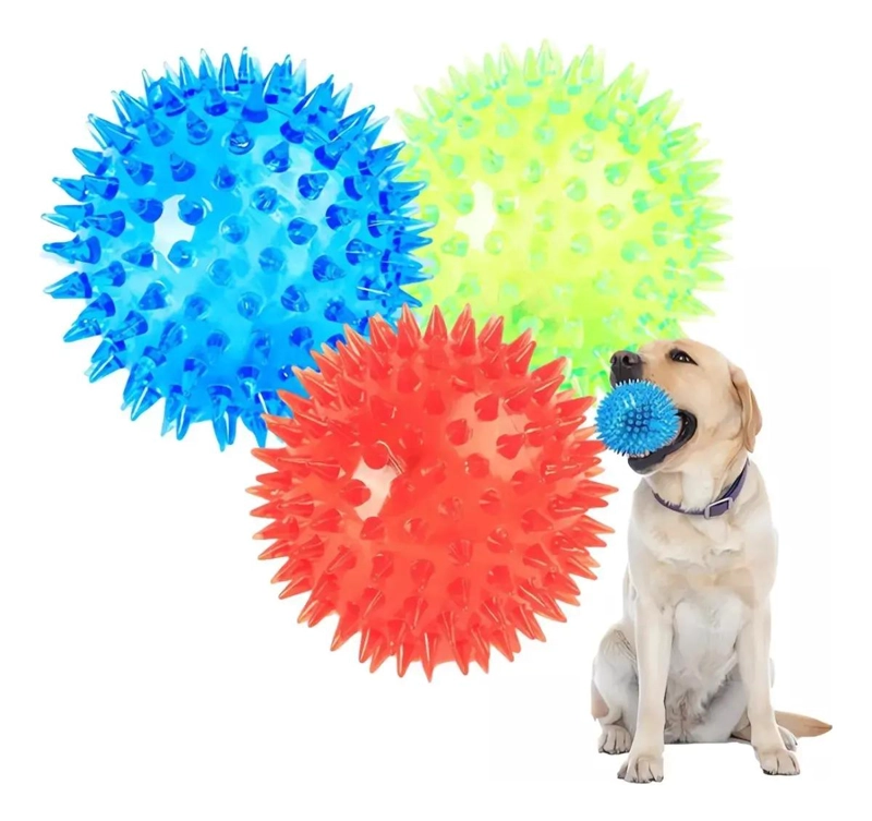 PACK DE 3 PELOTAS PARA PERROS CON LUZ Y SONIDO PARA ENTRETENIMIENTO - 2