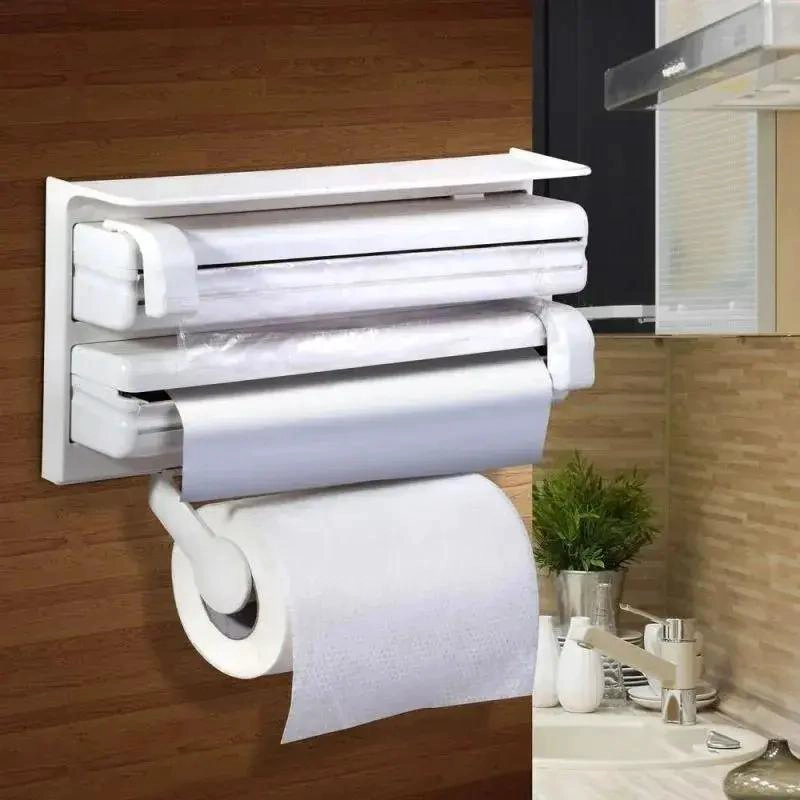 SET DISPENSADOR TRIPLE PARA PAPEL FILM Y ALUMINIO CON DISEÑO COMPACTO - 4