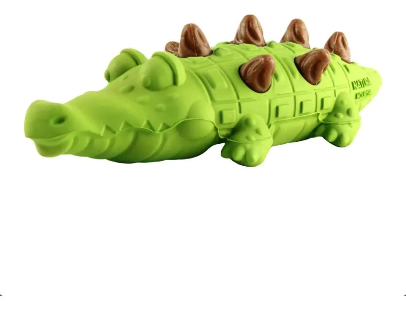 JUGUETE PARA PERRO 2 EN 1 CON DISEÑO DE COCODRILO PARA CUIDADO DENTAL - 2