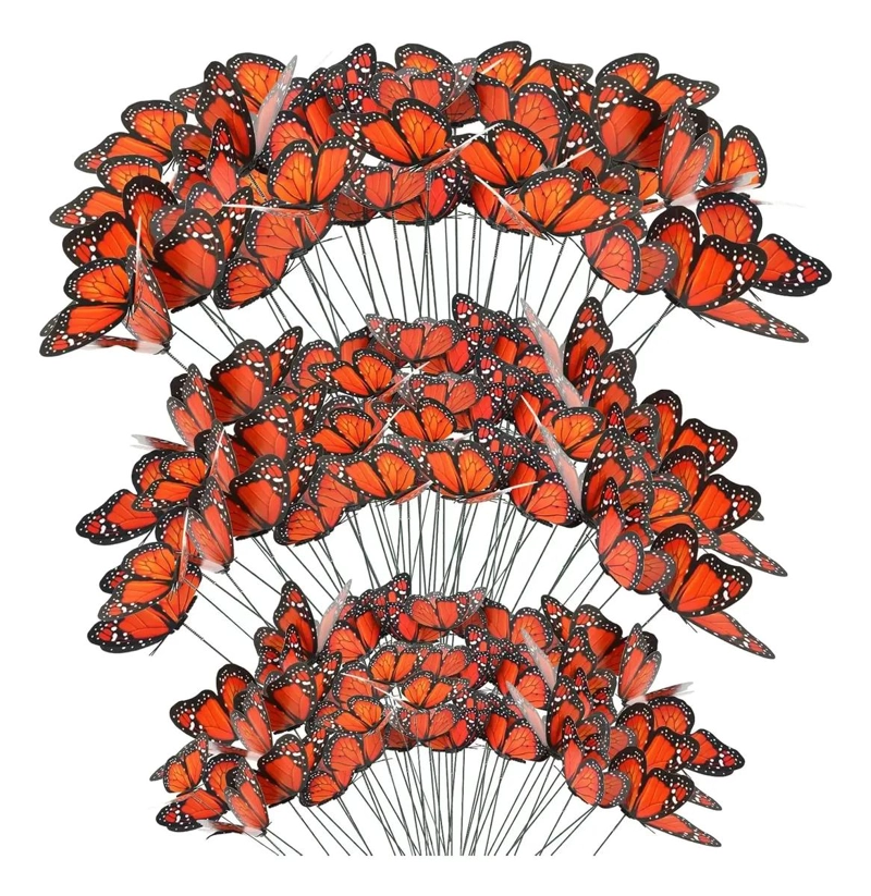 ADORNO PARA JARDIN CON VARILLA Y DISEÑO DE MARIPOSAS PARA PLANTAS - 1