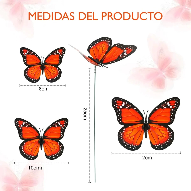 ADORNO PARA JARDIN CON VARILLA Y DISEÑO DE MARIPOSAS PARA PLANTAS - 2