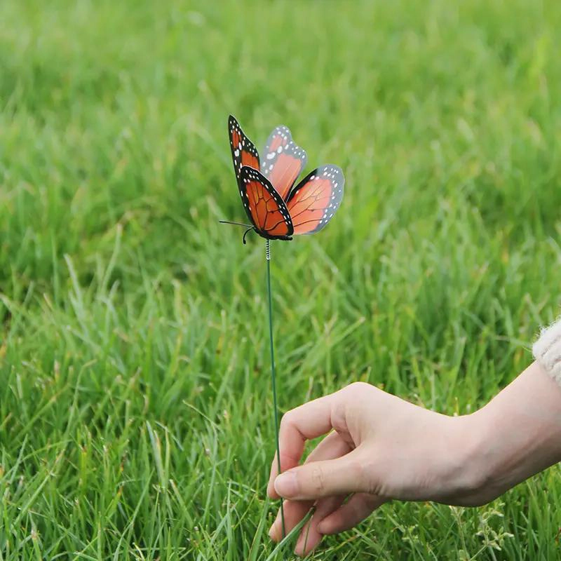 ADORNO PARA JARDIN CON VARILLA Y DISEÑO DE MARIPOSAS PARA PLANTAS - 3