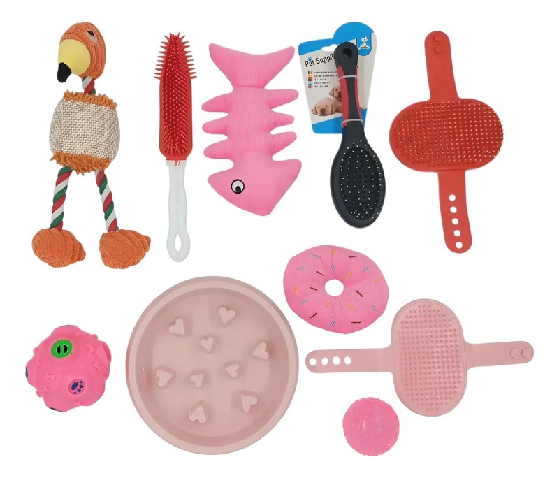 SET COMPLETO DE 10 JUGUETES Y ACCESORIOS PARA PERROS Y MASCOTAS - 1