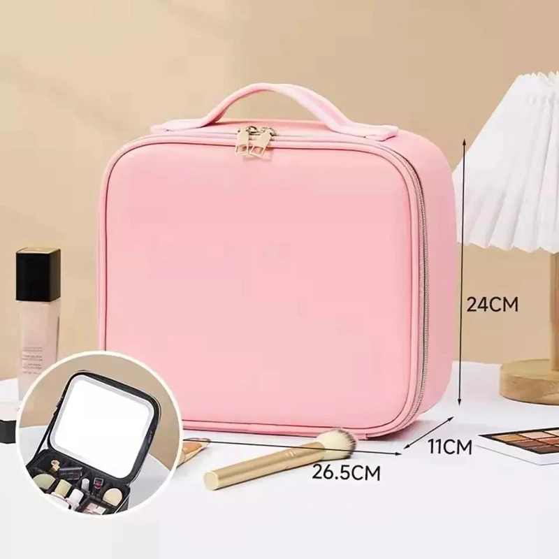 ESTUCHE ORGANIZADOR PARA MAQUILLAJE CON ESPEJO ILUMINADO LED - 5