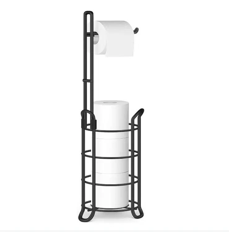 SOPORTE DE PAPEL HIGIE NICO CON PEDESTAL PARA BAÑO Y ORGANIZADOR - 1