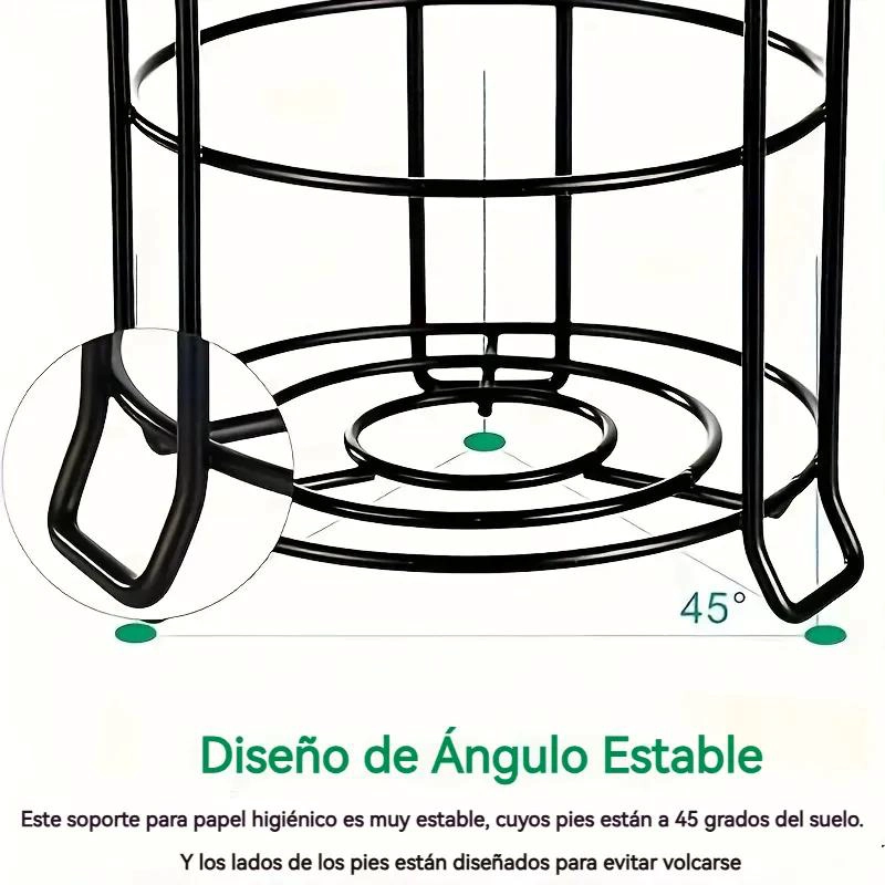 SOPORTE DE PAPEL HIGIE NICO CON PEDESTAL PARA BAÑO Y ORGANIZADOR - 3