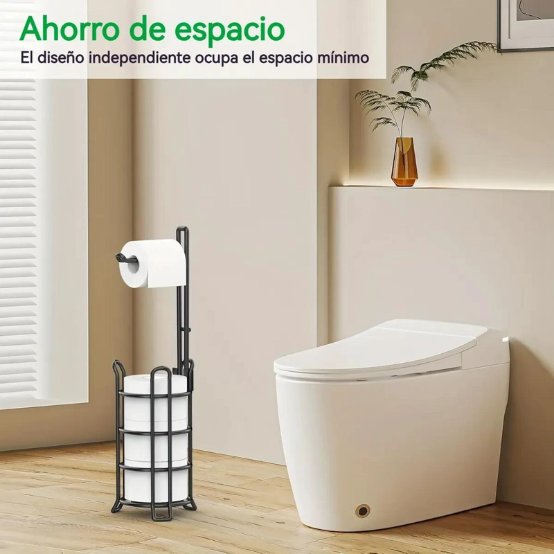 SOPORTE DE PAPEL HIGIE NICO CON PEDESTAL PARA BAÑO Y ORGANIZADOR - 5