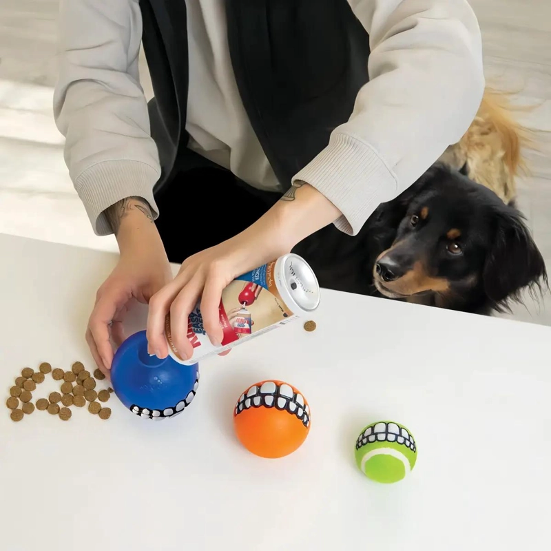 PELOTAS PARA PERROS TAMAÑO MEDIANO DE 3 PULGADAS CON DISEÑO SONRISAS - 3