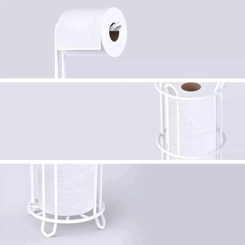 SOPORTE DE PAPEL HIGIE NICO CON PEDESTAL Y ORGANIZADOR PARA BAÑO - 2