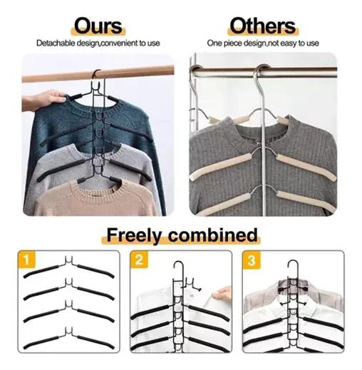 GANCHO COLGADOR PARA ROPA ORGANIZADOR MULTIPLE AHORRO ESPACIO - 3