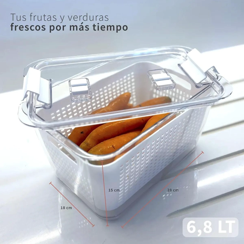 ORGANIZADOR PARA REFRIGERADOR CON CESTA GRANDE Y DISEÑO PRACTICO - 3