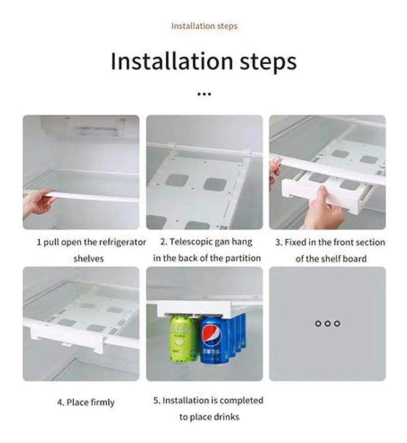 ORGANIZADOR DISPENSADOR COLGANTE PARA LATAS EN REFRIGERADOR - 4