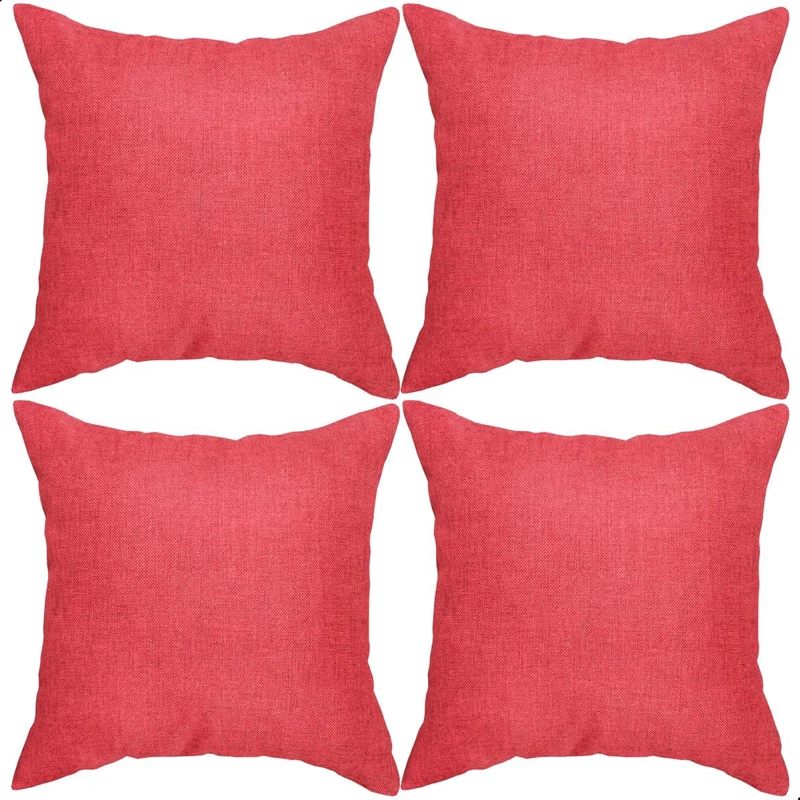SET DE 4 FUNDAS PARA COJINES DECORATIVOS DE LINO 45X45 CM - 1