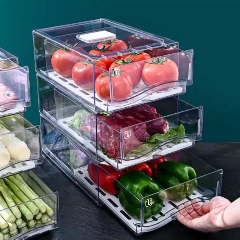 SET DE ORGANIZADORES PARA REFRIGERADOR CON DRENAJE EN COLORES VARIADOS - 2
