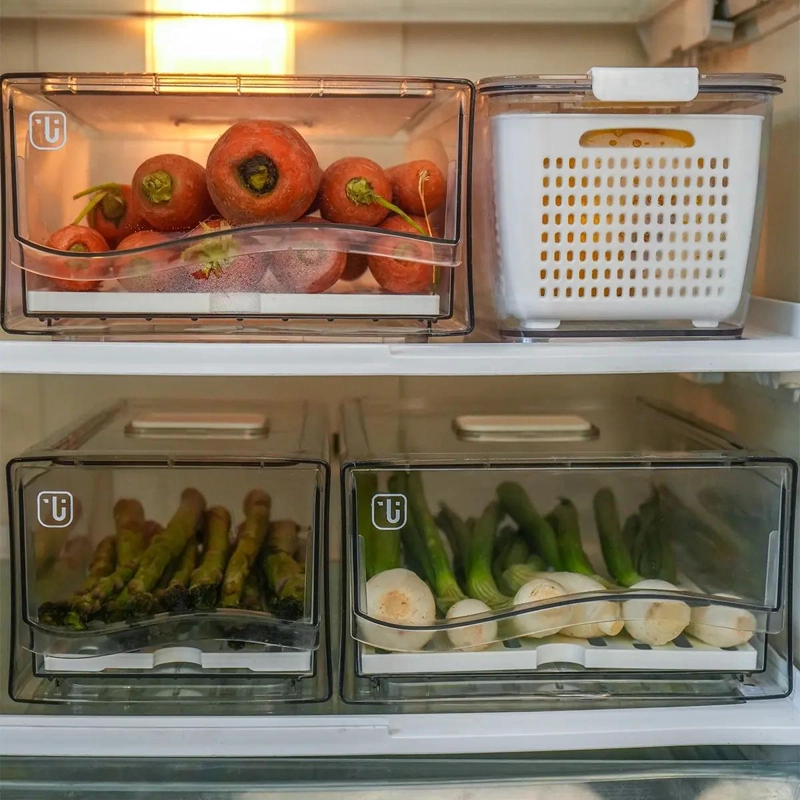 SET DE ORGANIZADORES PARA REFRIGERADOR CON DRENAJE EN COLORES VARIADOS - 3
