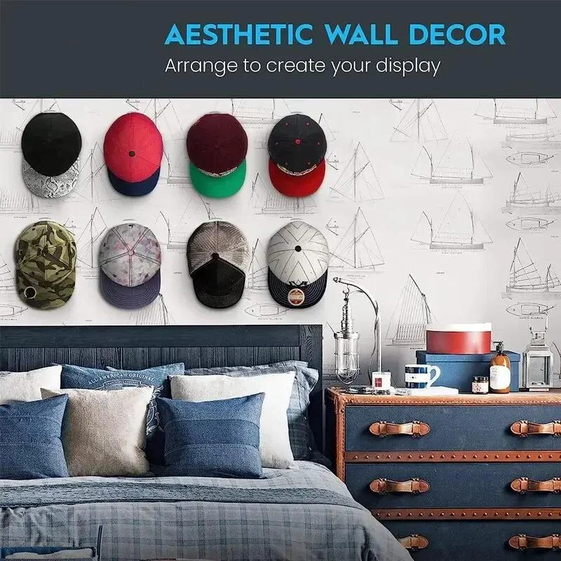 SET DE 10 GANCHOS ORGANIZADORES PARA GORRAS Y JOCKEYS EN PARED - 3