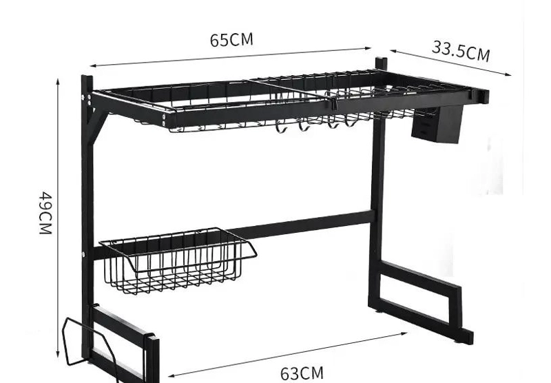 RACK ORGANIZADOR PARA COCINA CON ESCURRIDOR Y SECADOR DE PLATOS DE 65 CM - 3