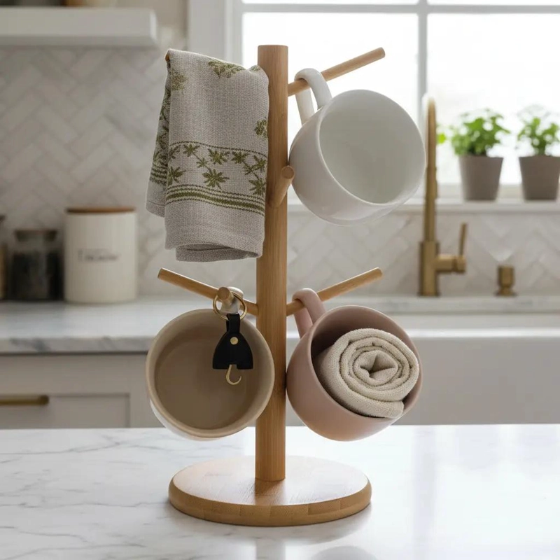 SOPORTE PARA TAZAS CON 6 GANCHOS DE 34 CM DE LARGO - 2