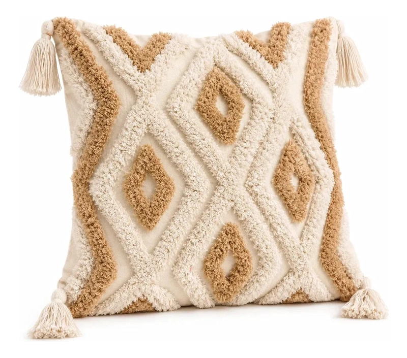 FUNDA DE COJIN DECORATIVA ESTILO BOHO NORDICO PARA SALA - 1