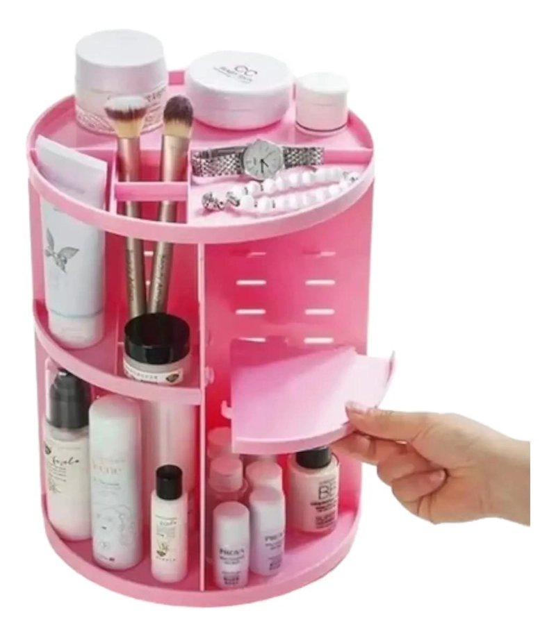 ORGANIZADOR GIRATORIO PARA MAQUILLAJE CON COMPARTIMENTOS MULTIPLES - 2