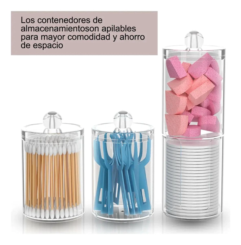 ORGANIZADOR ACRILICO TRANSPARENTE PARA MAQUILLAJE CON 4 COMPARTIMENTOS - 3