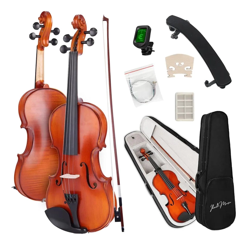 VIOLIN ACUSTICO TAMAÑO 4/4 CON ESTUCHE, ARCO Y ACCESORIOS COMPLETOS - 1