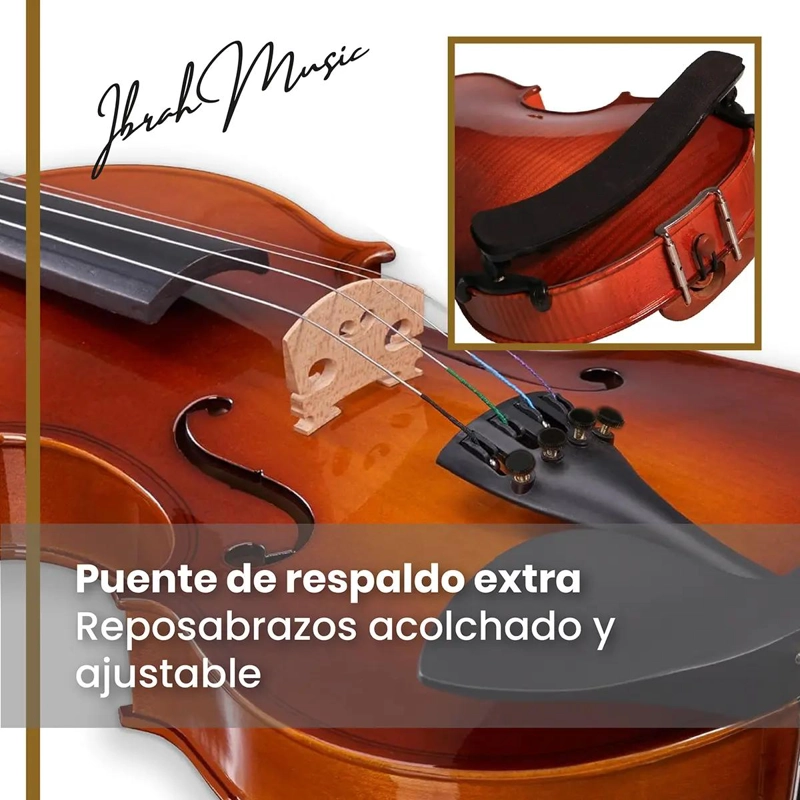 VIOLIN ACUSTICO TAMAÑO 4/4 CON ESTUCHE, ARCO Y ACCESORIOS COMPLETOS - 5