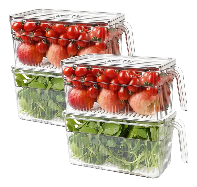 CAJA ORGANIZADORA PARA REFRIGERADOR CON TAPA Y MANGO RESISTENTE - 1