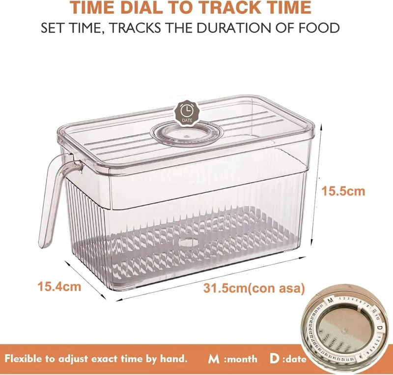 CAJA ORGANIZADORA PARA REFRIGERADOR CON TAPA Y MANGO RESISTENTE - 2