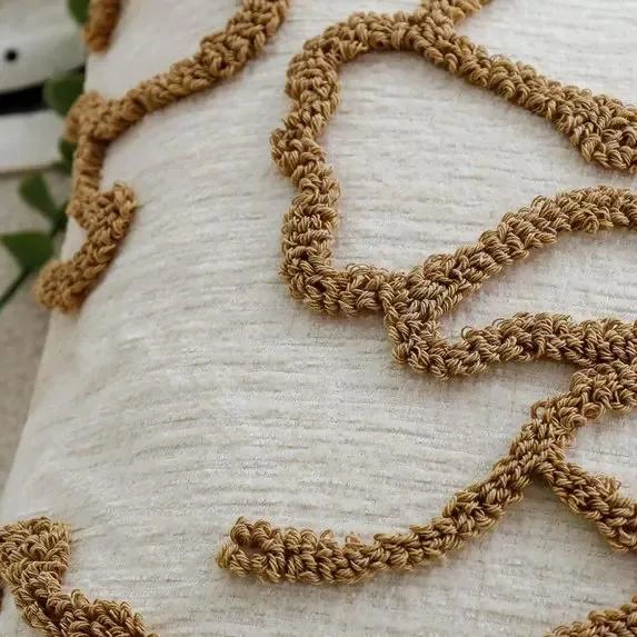 SET DE 3 FUNDAS DE COJIN DISEÑO BOHO EN COLOR BLANCO 45X45 CM - 3