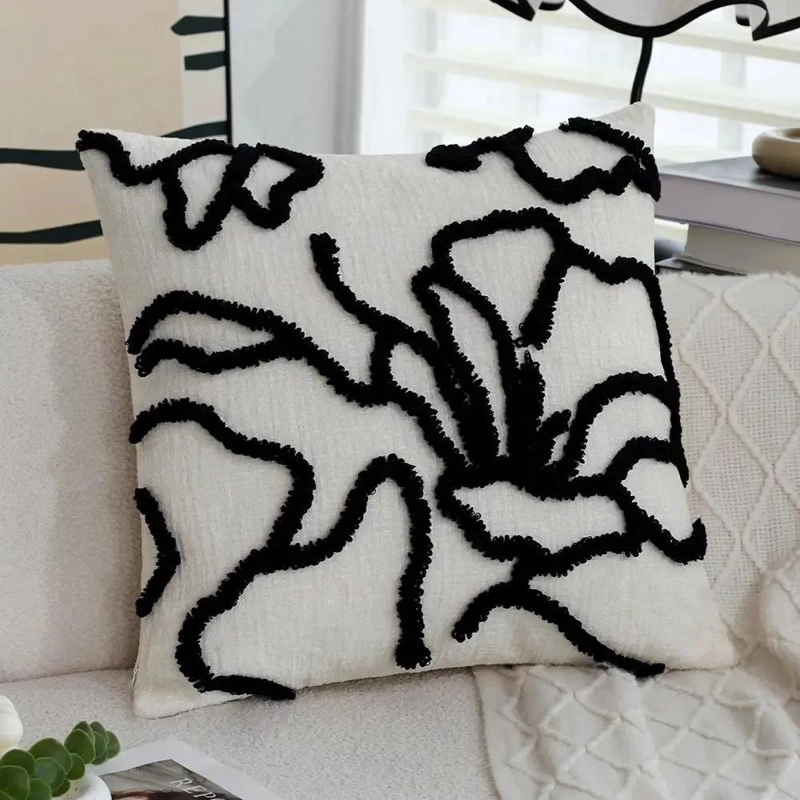 SET DE 3 FUNDAS DE COJIN DISEÑO BOHO EN COLOR BLANCO 45X45 CM - 5