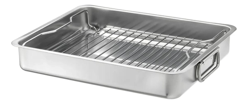 BANDEJA PARA HORNO CON REJILLA DE ACERO INOXIDABLE 40X32 CM - 1