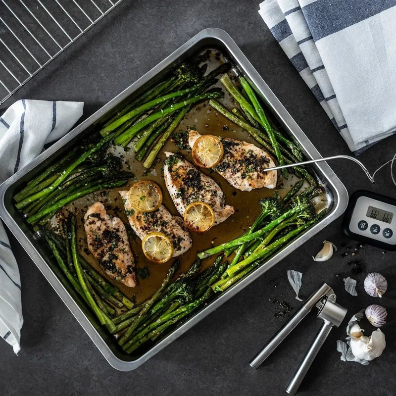 BANDEJA PARA HORNO CON REJILLA DE ACERO INOXIDABLE 40X32 CM - 4