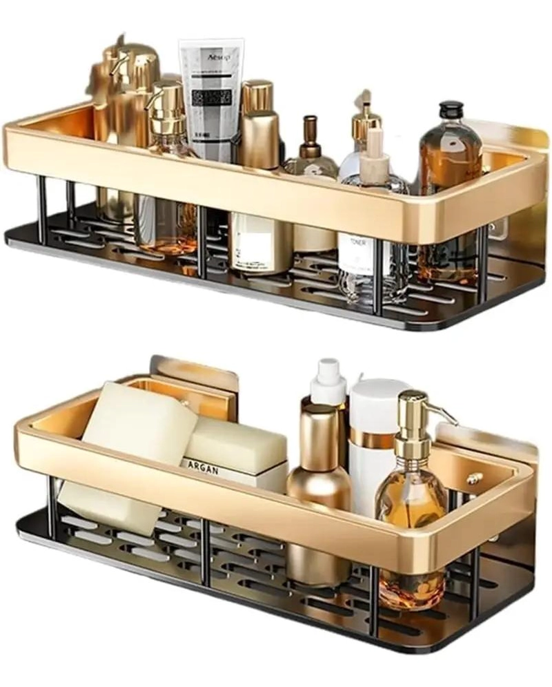 SET DE 2 ORGANIZADORES ADHESIVOS PARA DUCHA CON JABONERA Y REPISA - 1