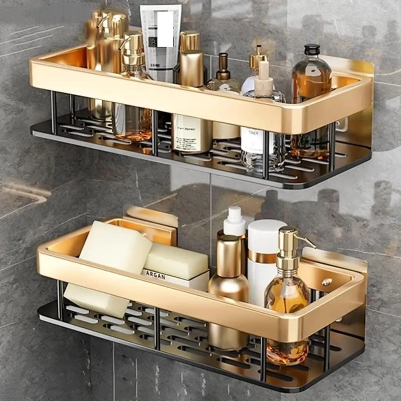 SET DE 2 ORGANIZADORES ADHESIVOS PARA DUCHA CON JABONERA Y REPISA - 2