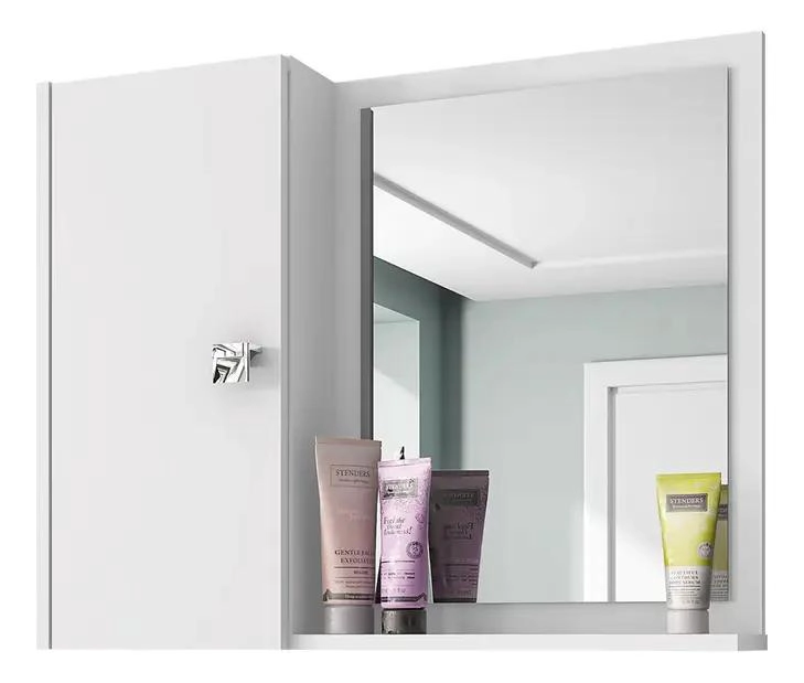 MUEBLE PARA BAÑO CON ESPEJO Y ACABADO NATURAL ESTILO GENOVA - 1