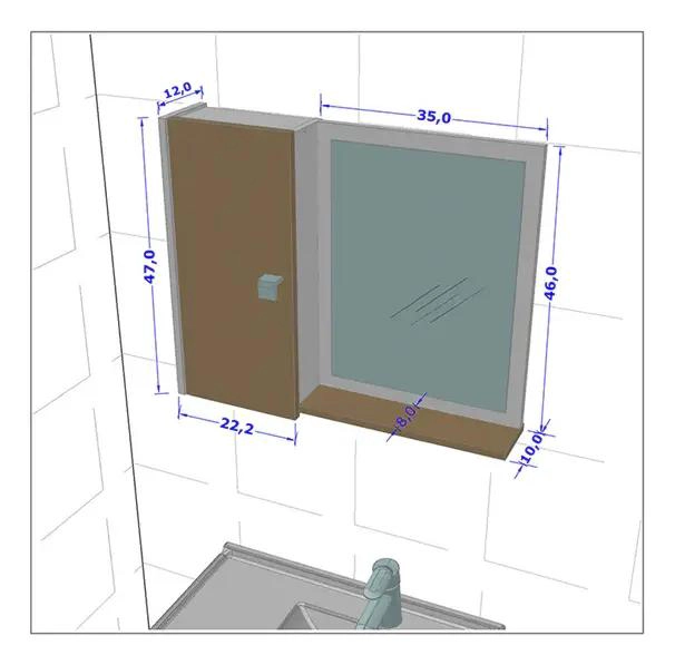 MUEBLE PARA BAÑO CON ESPEJO Y ACABADO NATURAL ESTILO GENOVA - 4