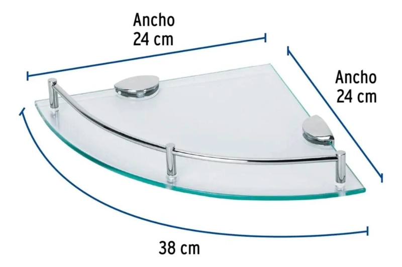PACK DE 2 REPISAS ESQUINERAS DE VIDRIO TEMPLADO PARA BAÑO CON 4 PISOS - 4